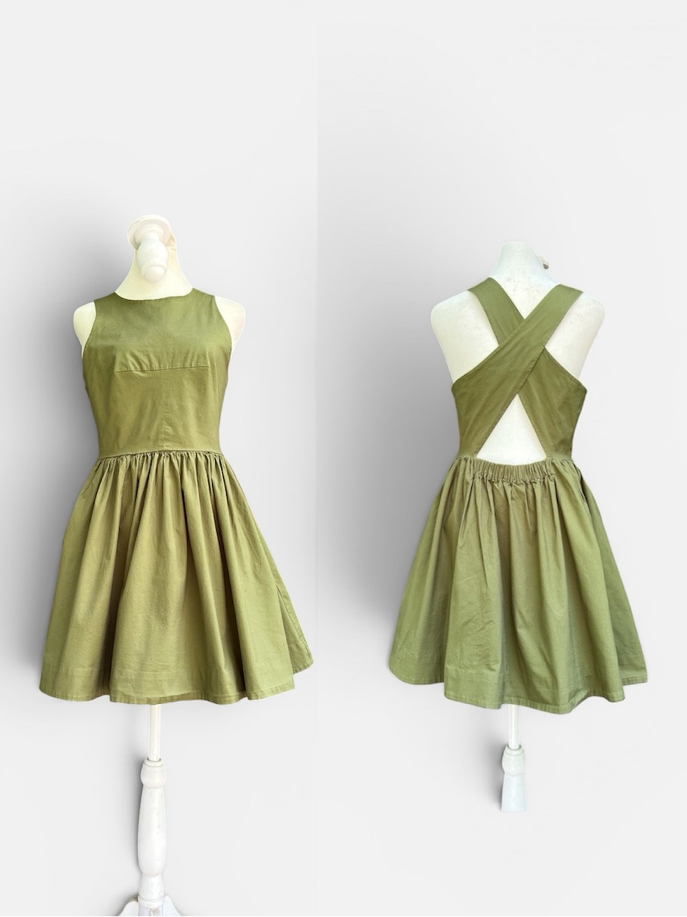 Kate Spade Saturday Cross-back Mini Dress in Olive Size 6